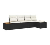 vidaXL Set di divani modulari da Esterno con Cuscini Neri e Bianchi in Poly Rattan, 5 Pezzi. Perfetto per balconi e patii. Ha Un Design Moderno, è Facile da Mantenere ed è l'ideale Arredamento per Il