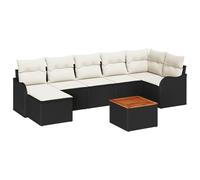vidaXL Set di divani modulari da Esterno con Cuscini Neri e Crema, Rattan Resistente ai Raggi UV, Super Comodi, 4 Pezzi, per Il Tuo Giardino o terrazzo.
