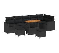 vidaXL Set di divani modulari da Esterno con Cuscini Neri in Rattan Sintetico per 6 Persone. È Resistente alle intemperie e ha i Piedi Regolabili. Ideale per balconi, Patio, Giardini, pranzi e Relax