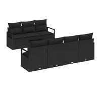 vidaXL Set di divani modulari da Esterno con Cuscini | Piedi Regolabili in Rattan Sintetico Nero, Finitura Intrecciata, Tessuto Resistente alle intemperie, per 4 Persone. Perfetto per Il Tuo giardin