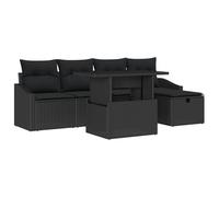 vidaXL Set di divani modulari da Esterno, Neri in Rattan PE e Poliestere Resistente agli Agenti atmosferici. Include Cuscini e ha funzionalità di stoccaggio. Perfetto per i Tuoi mobili da Giardino m