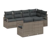 vidaXL Set di Divani Modulari da Giardino 7 Pezzi con Cuscini Grigio Rattan Sintetico Seduta da Esterno Comfort Estivo Mobilio da Patio Resistente al Vento Contemporaneo per