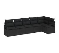 vidaXL Set di divani modulari da Giardino a 6 Pezzi con Cuscini Neri in polyrattan. Perfetti per Esterni, Resistenti alle intemperie, con coperture Rimovibili. Eleganti e Comodi, Ideali per Il Patio,