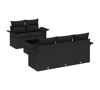 vidaXL Set di divani modulari per Il Giardino da 4 Pezzi con Cuscini Neri, in Rattan Resistente alle intemperie e Piedi Regolabili. Perfetto per terrazze, patii e balconi, Porta Uno Stile Moderno al