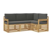 vidaXL Set di divani per esterni, 4 pezzi, bianco e antracite, set da salotto da giardino, divano moderno, mobili sezionali per terrazza, comfort sul patio