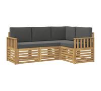 vidaXL Set di divani per esterni, 4 pezzi, bianco e antracite, set da salotto da giardino, divano moderno, mobili sezionali per terrazza, comfort sul patio