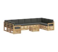vidaXL Set di divani per esterni, 8 pezzi, bianco e antracite, divano da giardino, mobili moderni, soggiorno esterno, durevole, sedute per terrazza, set relax