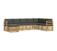 vidaXL Set di divani per esterni, 8 pezzi, bianco e antracite, mobili da giardino, divano moderno, set comodo per terrazza, angolo lounge, resistente ed elegante