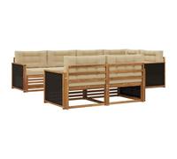vidaXL Set di divani per esterni con cuscino, 7 pezzi, divano da giardino, moderno e robusto, per terrazza, comodo angolo lounge