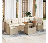 vidaXL Set di divano da giardino 8 pcs Beige e Crema Grande