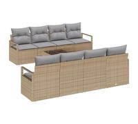 vidaXL Set di Divano da Giardino 9 Pezzi con Cuscini Beige Poli Rattan | Divano da Esterno Modulare Seduta Resistente alle Intemperie Perfetto per Balcone e Patio Mobili per Famiglie Grandi da 4 per