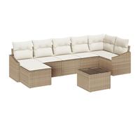 vidaXL Set Divano da Giardino di 8 Pezzi con Cuscini in Rattan Sintetico Marrone