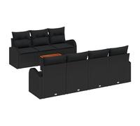 vidaXL Set di divani da Giardino 8 Pezzi con Cuscini Neri in polyrattan, Perfetti per Esterni. Ideale per Il Patio, Il Balcone e Come Gruppo Lounge modulare per la terrazza.