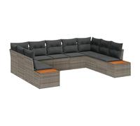 vidaXL Set di Divano modulare per Esterni in Rattan PE Grigio. È Resistente alle intemperie e Viene Fornito con Cuscini in Schiuma Comodi. può ospitare Fino a Cinque Persone, Perfetto per Il Tuo Pat