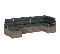 vidaXL Set di Divano per Il Giardino 7 Pezzi con Cuscini in Rattan Grigio. può ospitare Fino a 6 Persone, è modulare e Perfetto per Esterni. Ideale per Patio o balconi, è Un Arredamento per terrazza