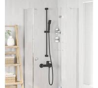 vidaXL Set di doccia con soffione Nero 150 cm Acciaio Inox