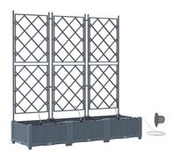 vidaXL Fioriera verticale da giardino con traliccio, grigio chiaro, supporto regolabile per esterni, design salvaspazio, resistente ai raggi UV