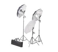 vidaXL Set di illuminazione Studio Treppiedi Ombrelli Lampade Foto Video