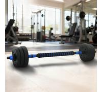 vidaXL Set di Manubri 2-in-1 Nero e Blu 121 x 19,5 x 19,5 cm