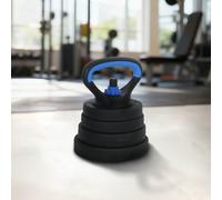 vidaXL Set di manubri 4 in 1 nero e blu 121 x 19,5 x 19,5 cm, home gym attrezzature moderne per allenamento della forza, esercizi cardio, flessibilità e fitness funzionale nella vostra stanza