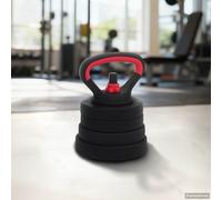 vidaXL Set di manubri 4 in 1 nero e rosso 121 x 19,5 x 19,5 cm, Home Gym Attrezzature moderne per l'allenamento della forza, esercizi cardio, flessibilità e fitness funzionale nella vostra stanza