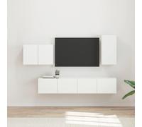 vidaXL Set di Mobiletto da TV a Parete 4 pz Bianco