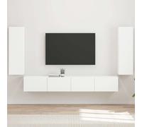 vidaXL Set di Mobiletto da TV a Parete 4 pz Bianco