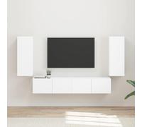 vidaXL Set di Mobiletto da TV a Parete 4 pz Bianco