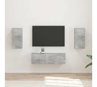 vidaXL Set di Mobiletto da TV a Parete 4 pz Grigio cemento