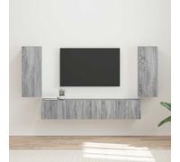 vidaXL Set di Mobiletto da TV a Parete 4 pz Grigio Sonoma