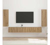 vidaXL Set di Mobiletto da TV a Parete 4 pz Rovere artigianale