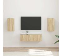 vidaXL Set di Mobiletto da TV a Parete 4 pz Rovere Sonoma