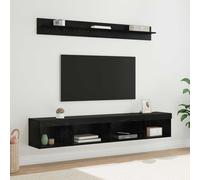 vidaXL Set di Mobiletto da TV a Parete 5 pz Rovere Nero