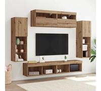 vidaXL Set di Mobiletto da TV a Parete 6 pcs rovere artigianale