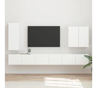 vidaXL Set di Mobiletto da TV a Parete 6 pz Bianco