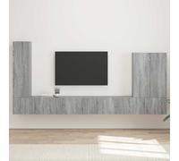 vidaXL Set di Mobiletto da TV a Parete 6 pz Grigio Sonoma