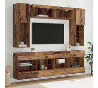 vidaXL Set di Mobiletto da TV a Parete 6 pz Legno vecchio