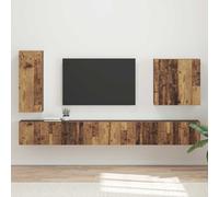 vidaXL Set di Mobiletto da TV a Parete 6 pz Legno vecchio