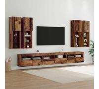 vidaXL Set di Mobiletto da TV a Parete 7 pz Legno vecchio