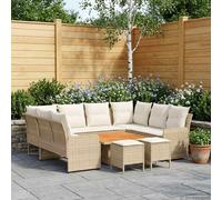 vidaXL Set di Mobili 8 pz Beige e Crema 90 x 90 x 68 cm Rattan in PE
