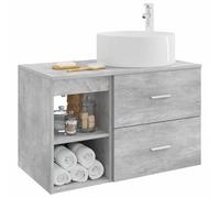vidaXL Set di mobili da bagno, 2 pezzi, grigio cemento,