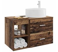 vidaXL Set di mobili da bagno, 2 pezzi, in legno invecchiato,