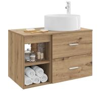 vidaXL Set di mobili da bagno, 2 pezzi, rovere artigianale,