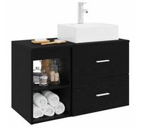 vidaXL Set di mobili da bagno, 2 pezzi, rovere nero,