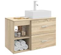 vidaXL Set di mobili da bagno, 2 pezzi, rovere Sonoma,