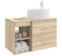 vidaXL Set di mobili da bagno, 2 pezzi, rovere Sonoma,