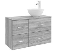 Set di mobili per il bagno 2 pcs Sonoma grigio