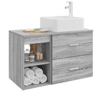 vidaXL Set di mobili da bagno 2 pezzi Sonoma Grigio,