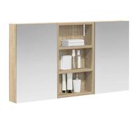 vidaXL Set di mobili da bagno 3 pezzi, 90 x 10,5 x 50 cm, bagno in legno, rettangolare, design moderno con soluzioni di archiviazione, ottimizza lo spazio per praticità ed eleganza, stile innovativo
