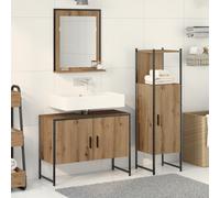 vidaXL Set di mobili da bagno 3 pezzi in legno ingegnerizzato rovere artisan